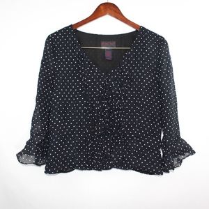 Ralph Ralph Lauren Black/White Polka Dot top sz: M